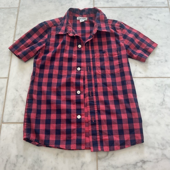 Old Navy boys Shirt - Red/orange and Navy. Size xs - Picture 1 of 3